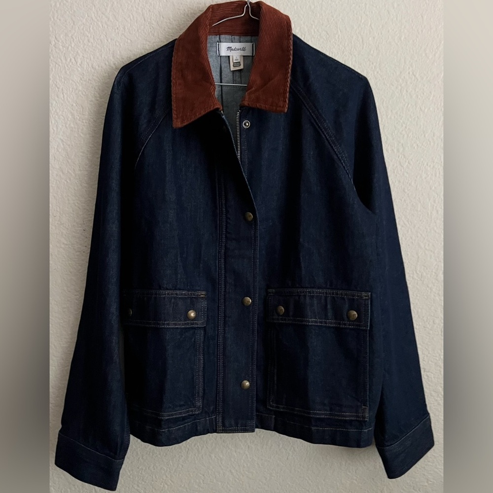MADEWELL THE BARN DENIM CORDUROY COLLAR DENIM JACKET NEW $240 - Picture 10 of 10